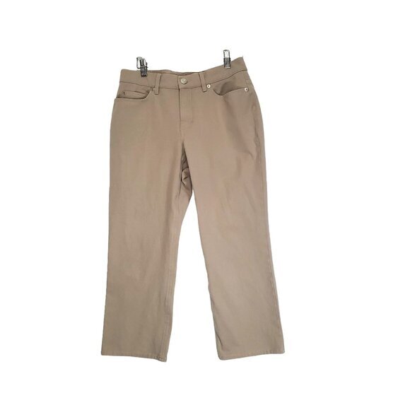 ESCADA SPORT Womens jeans size 38 US 8 'marie' crop‎ Italy tan midrise stretchy - Picture 1 of 11